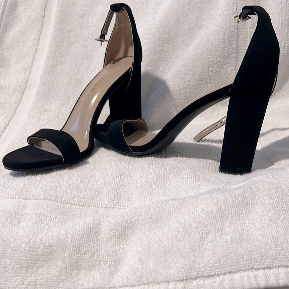 DREAM PAIRS Women's Square Toe Chunky Heels Open Toe Ankle Strap